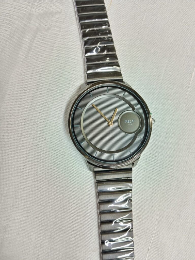 Felix Time Modern Textured Silver-Tone Watch